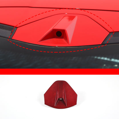 Red Real CARBON FIBER Rear Decklid Camera Cover For 20-Up Corvette C8 Coupe 3