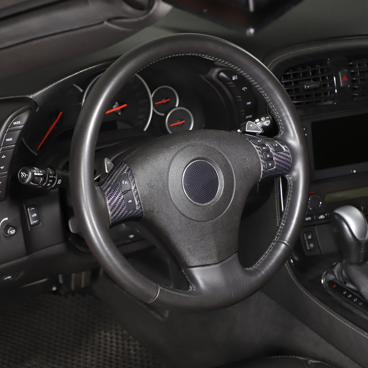 Real Carbon Fiber Steering Wheel Button Cover Trim For Corvette C6 2005-2013 14