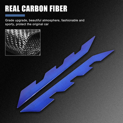 Blue Real Carbon Fiber Hood Engine Side Cover Trim for Corvette C8 2020+ 11