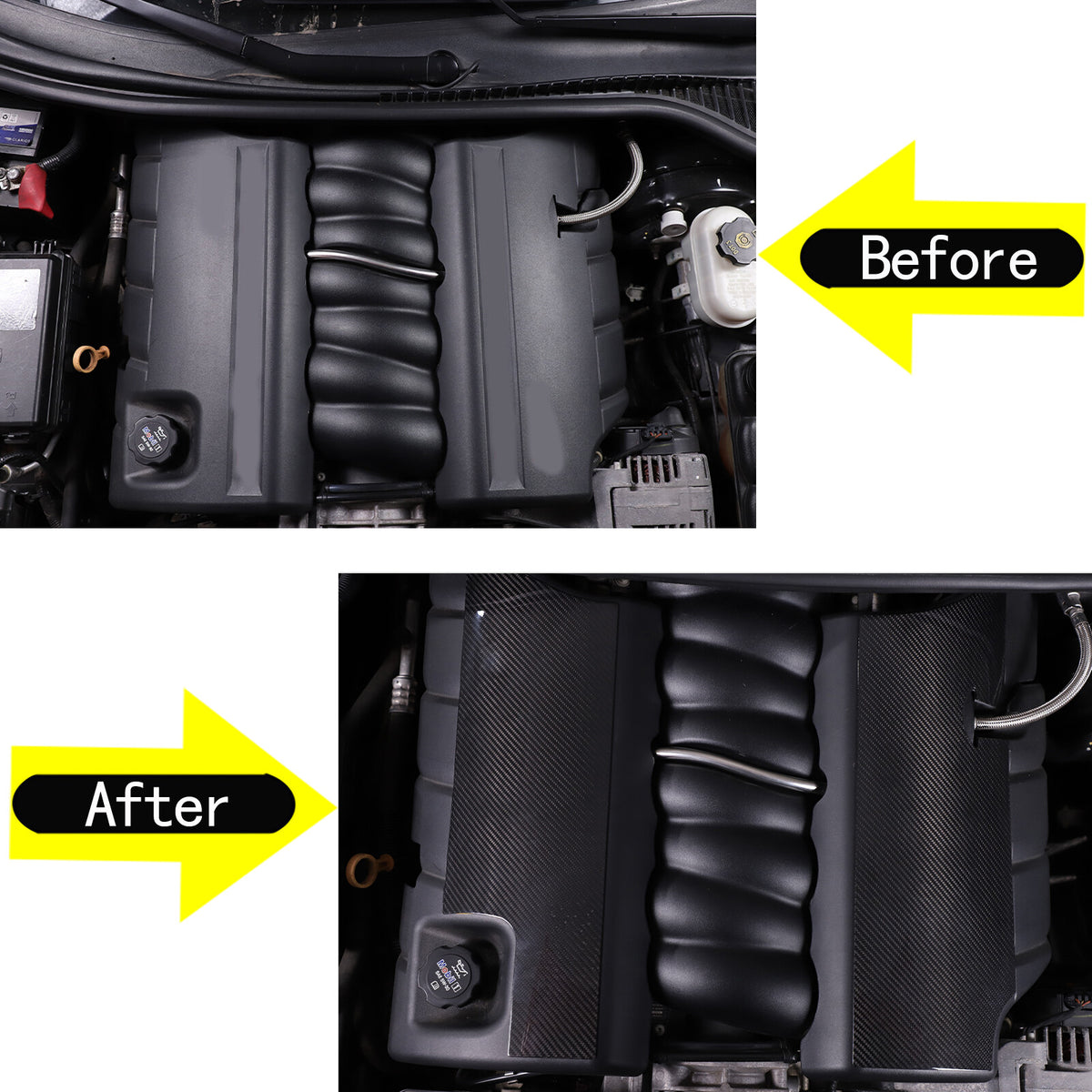 Real Dry Carbon Fiber Intake Manifold Cover Engine Set For Corvette C6 2005-13 7