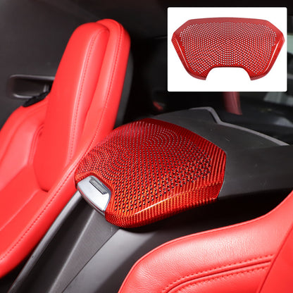Red Real Carbon Fiber Rear Speaker Grille Trim For Corvette C8 1LT/2LT 2020+ 21