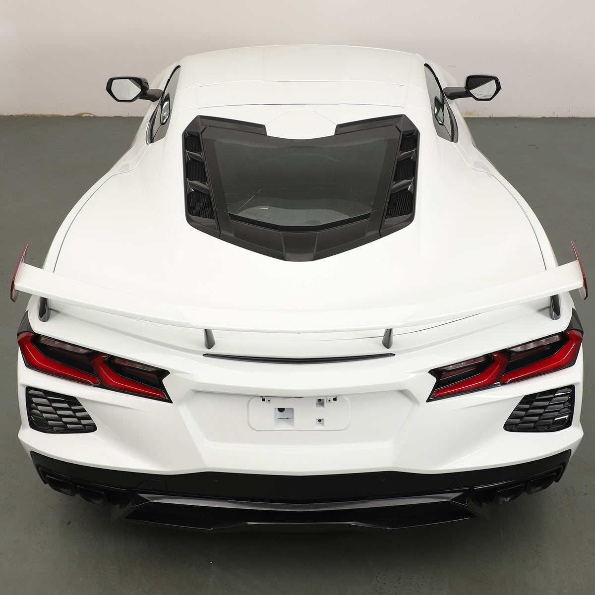 Replacement Red Real Carbon Fiber Rear Spoiler Panel Trim For Corvette C8 2020+ 17