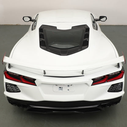 Replacement Red Real Carbon Fiber Rear Spoiler Panel Trim For Corvette C8 2020+ 17