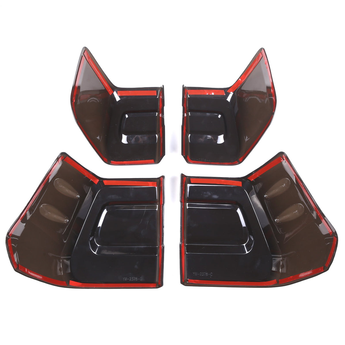 Smoked Black Tail Light Lamp Cover Trim For Toyota Land Cruiser Prado 18-22 24