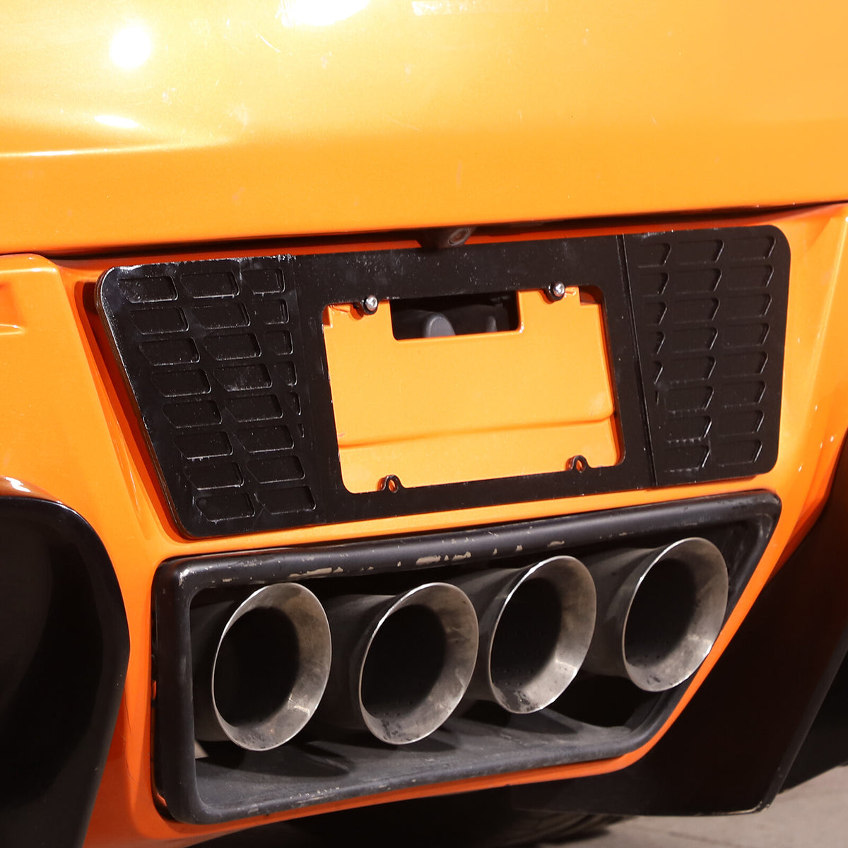 Black Alloy Rear License Plate Filler Panel Fit For Corvette C7 2014-2019 11