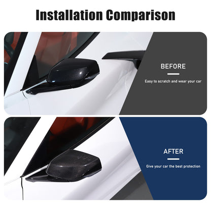 Real Carbon Fiber Side Mirror Air Duct Trim Cover For Corvette C8 2020+ 21