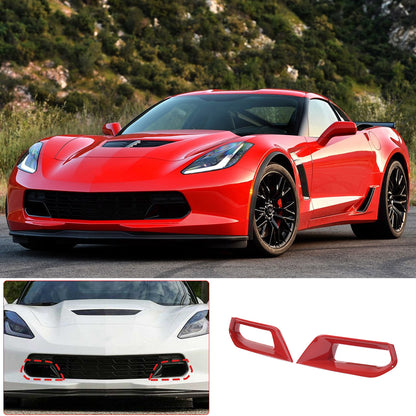 Red Front Lower Grille Air Inlet Intake Radiator Vent Trim For Corvette C7 US 7
