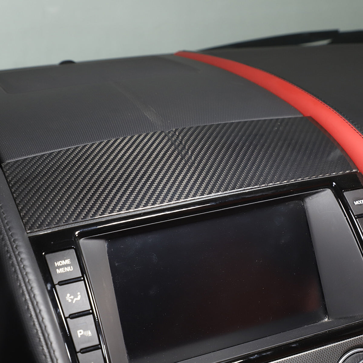 Real Carbon fiber Navigation screen upper cover Trim For Jaguar F-TYPE 2013-22 2