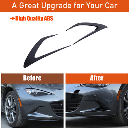 Gloss Black Front Side Vent Fin C Canards Splitter For Mazda MX-5 Miata 2016-23 9