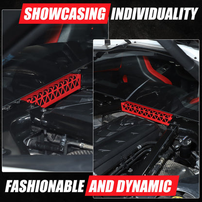 Red Aluminum Engine Bay Strut Bar Connecting Trim Cover For Corvette C8 2020+ 10