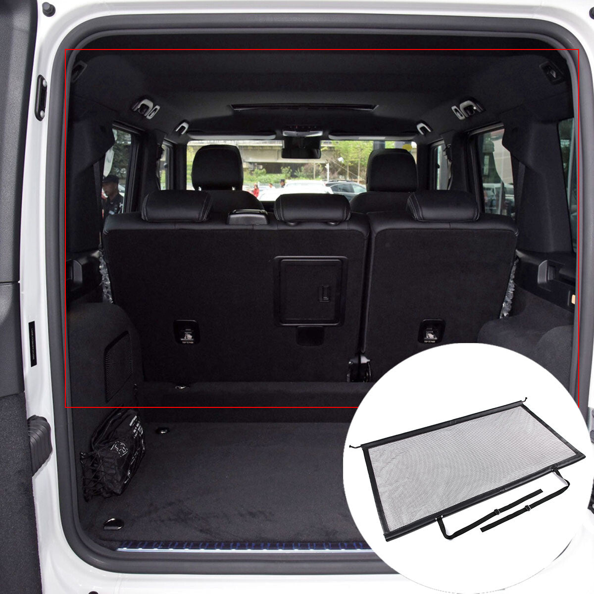 Car Trunk Safety Pet Isolation Compartment Net For Mercede Benz G Class 19-22 US 10