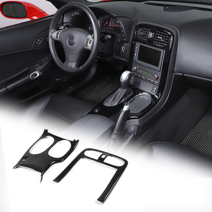 Glossy Black ABS Interior Full Center Console Trim Set For Corvette C6 05-13 US 2