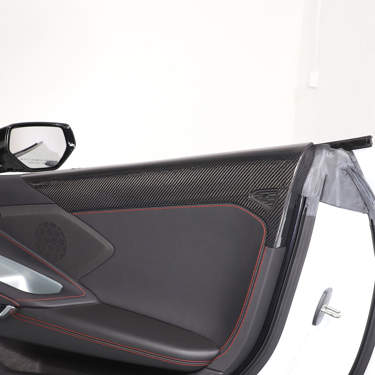 Real Carbon fiber Interior Door Upper Panel trim Cover For Corvette C8 20-26 US 8