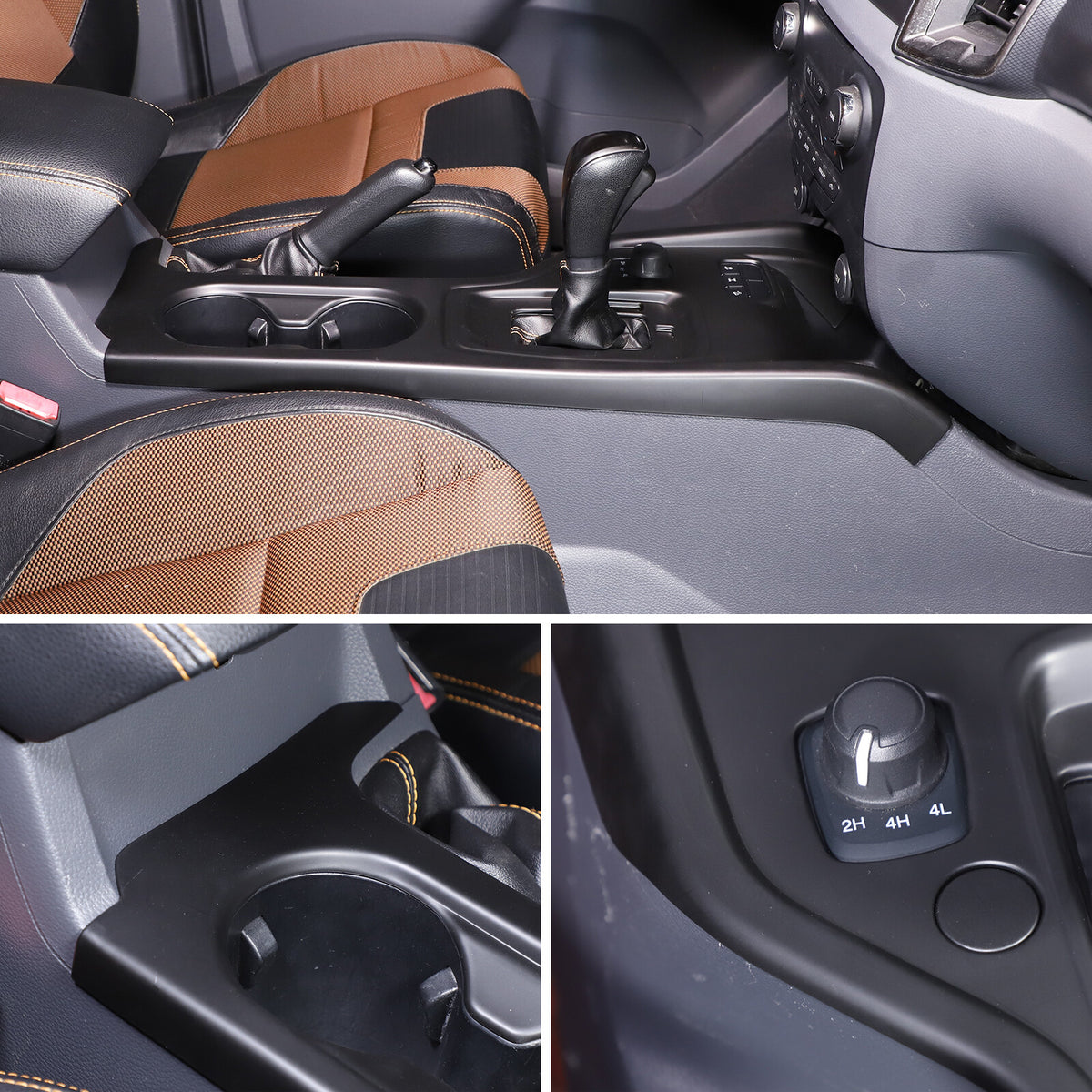 Carbon fiber color Button Gear Panel Cover For Ford Ranger 2015-2021 7
