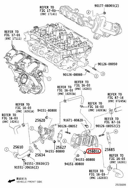 Toyota OEM Egr Cooler - 1.8L 25601-37050 for Prius 3