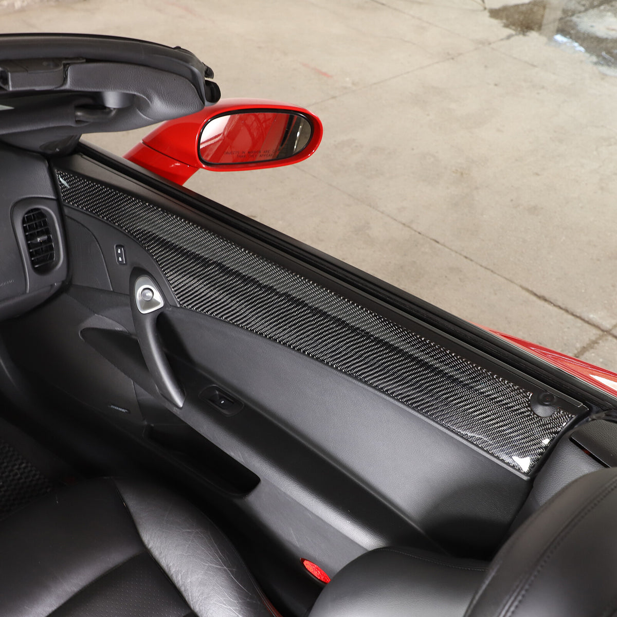 Carbon Fiber Door Upper & Bottom Anti Kick Panel Trim Sticker For Corvette C6 9