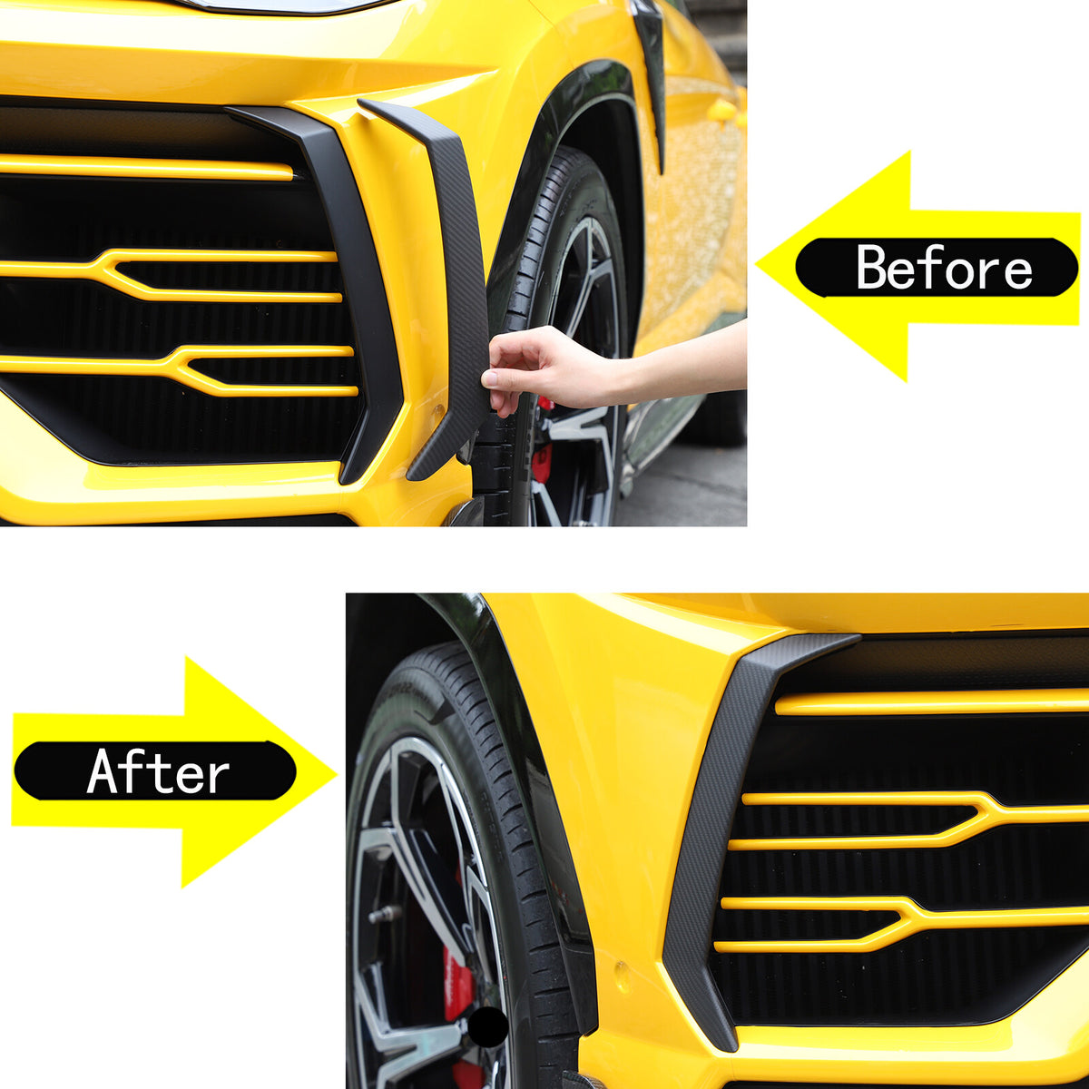 Matte Real Carbon Fiber Front Bumper Cover Trim for LAMBORGHINI URUS 2018-2023 10