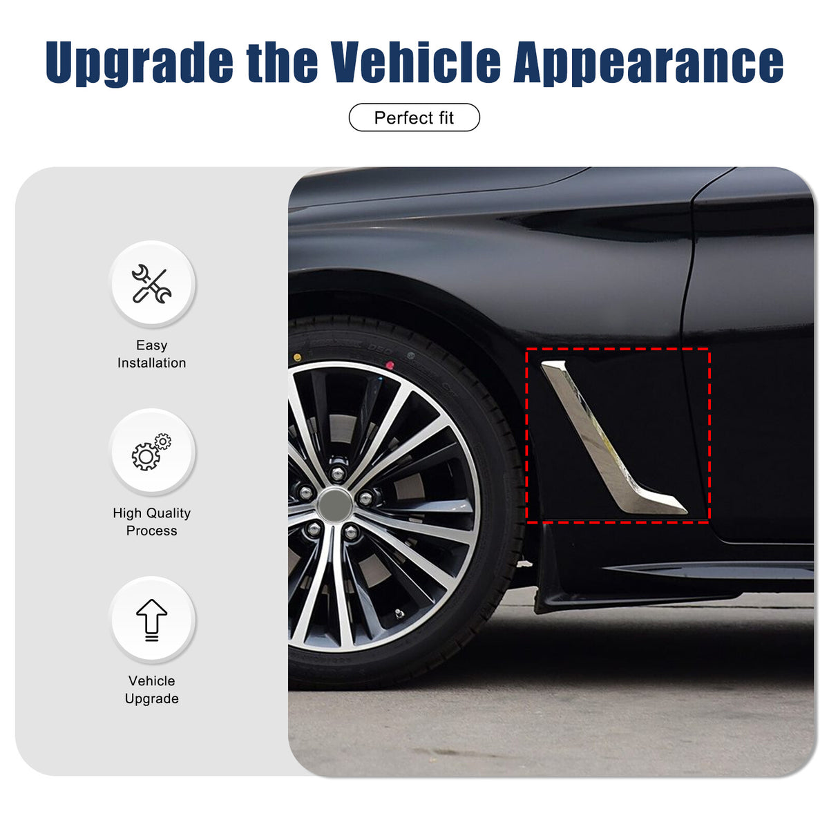 Red Real Dry Carbon Fiber Side Air Fender Vent Trim For Infiniti Q60 2016+ 10