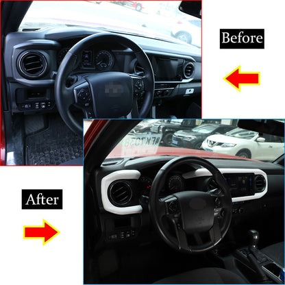 White ABS Dashboard Decoration U Shape Trim For Toyota Tacoma 2016-2023 2