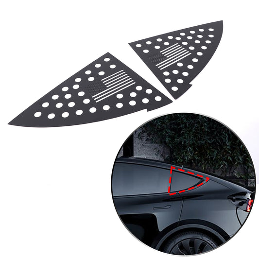 Honeycomb Exterior Rear Quarter Door Window Pillar Trim For Tesla Model Y 1