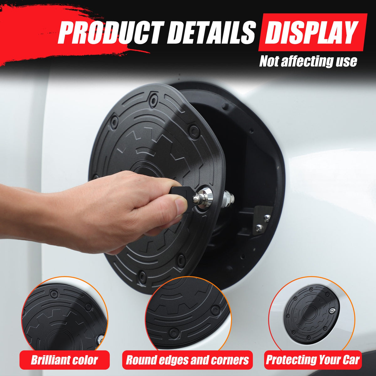 Aluminum Alloy Fuel Tank Anti-Theft Lock Cover Gas Cap For Toyota Tundra 22+ US 7