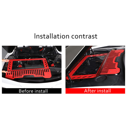 Red Alloy Engine Bay Panel Cover Trim Fit For Corvette C8 2020-26 5