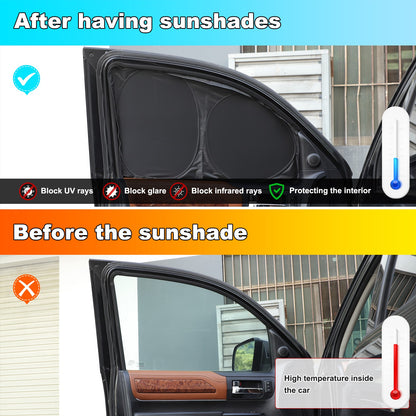 Memory Car Full Window Sunshade Cover Shades Sun Visor For Toyota Tundra 2007-21 23