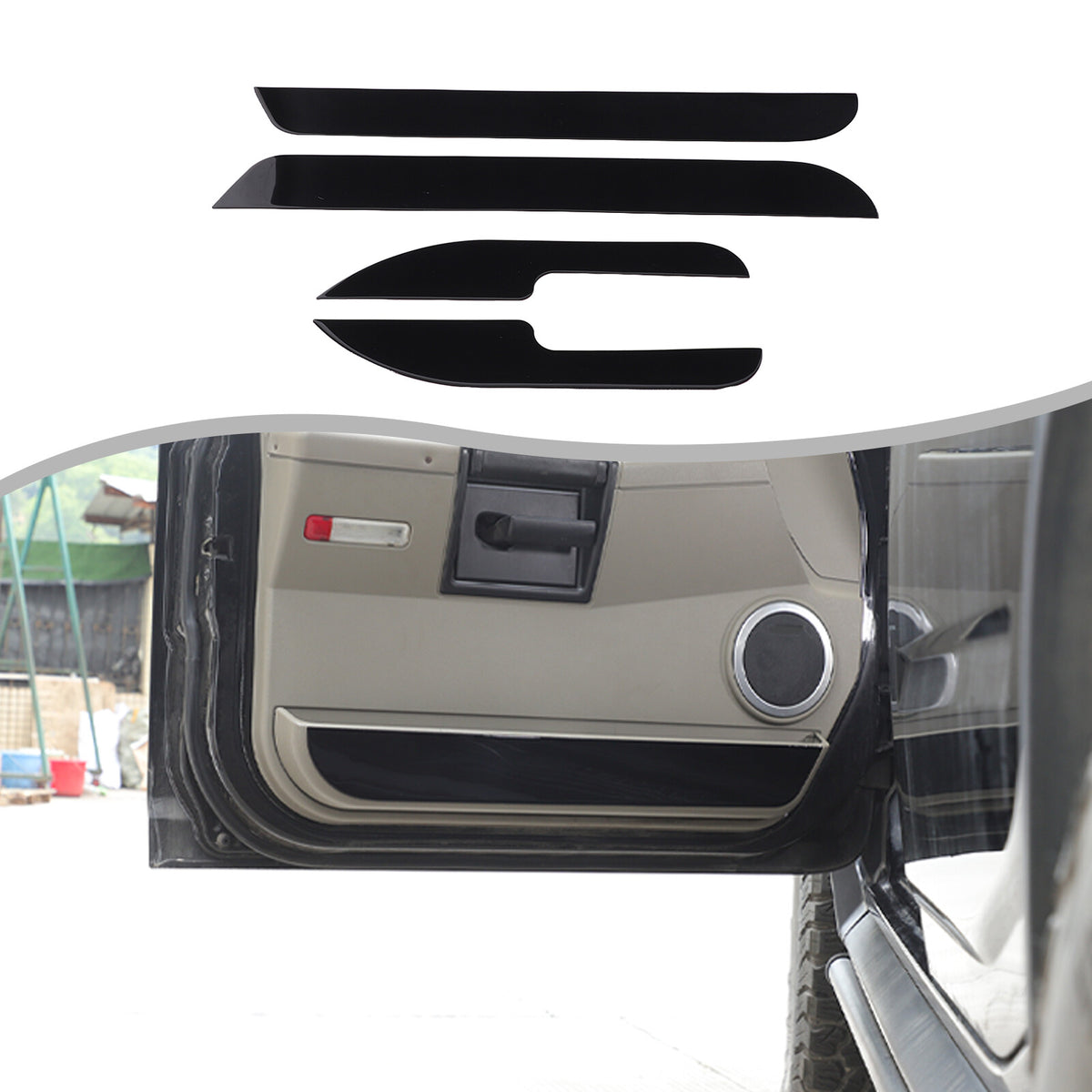 Piano Black Door Interior Anti-kick Panel Trim Sticker for Hummer H2 2003-2007 2