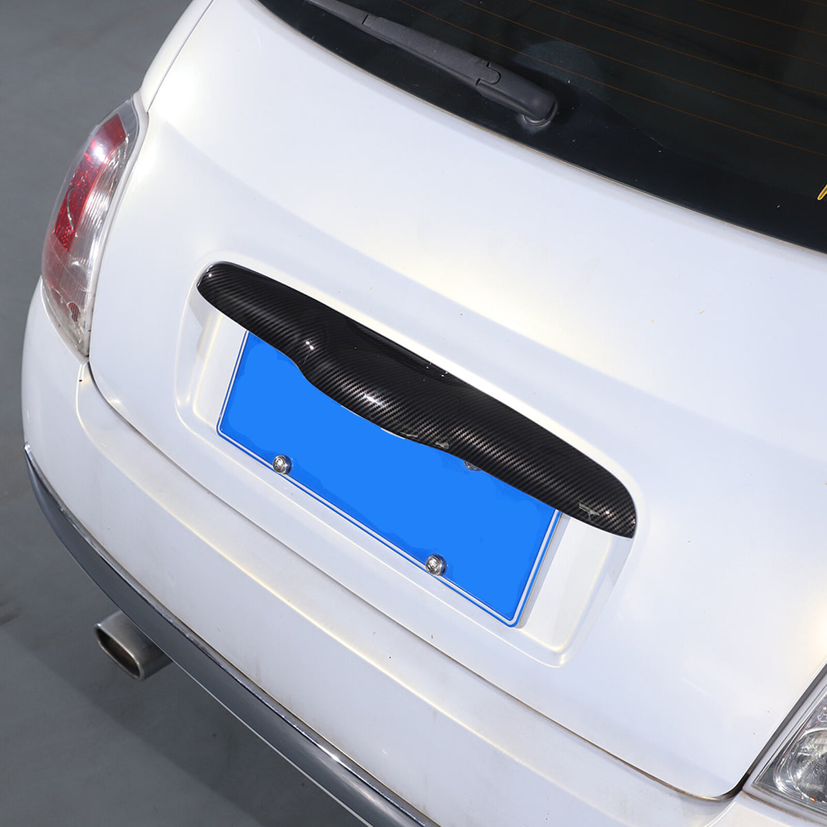 ABS Carbon fiber Tailgate Trunk Handle Cover Trim For FIAT 500 2011-23 4