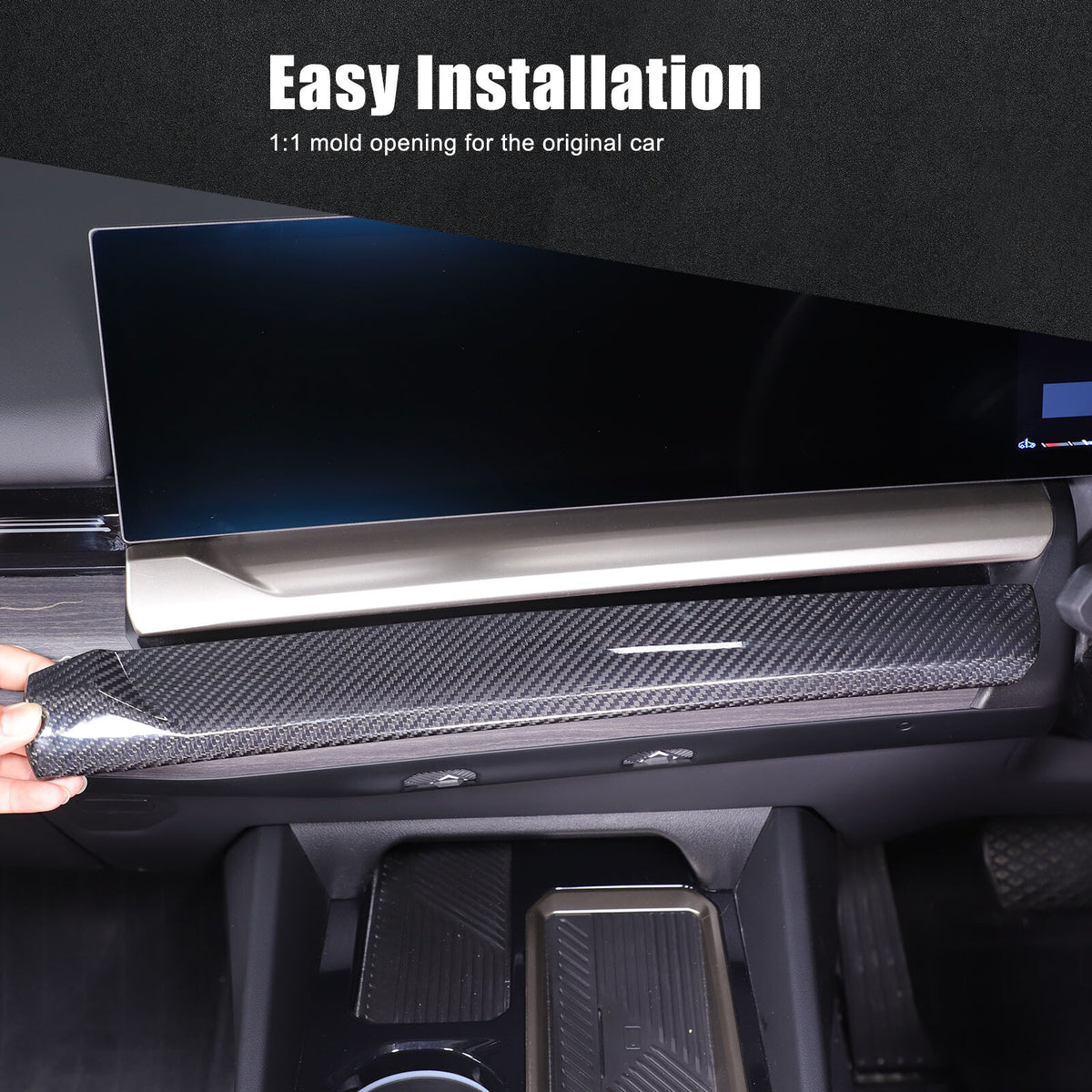 Real Carbon Fiber Navigation Screen Lower trim For BMW 5 Series G60 i5 2024+ 10