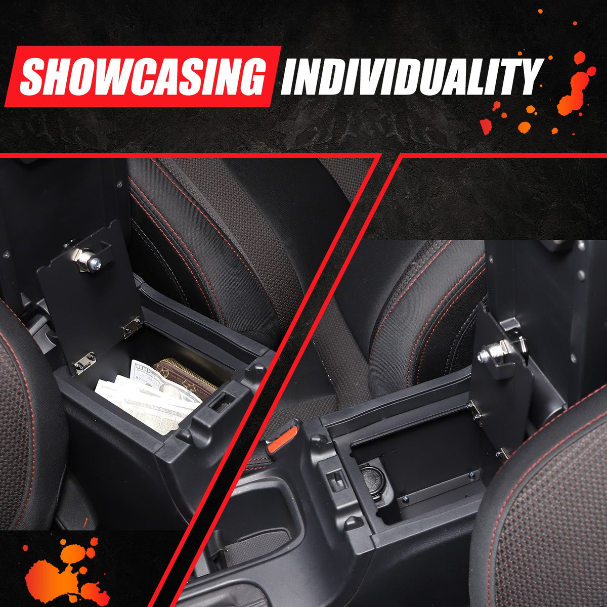 Alloy Center Console Safe GUN Storage Lock Box W/ TRAY For Subaru WRX VB 22+ US 11