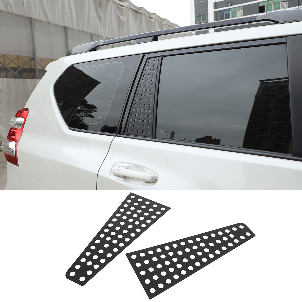 C-pillar Triangular Window Plate Trim For Toyota Land Cruiser Prado 10-23 US 15