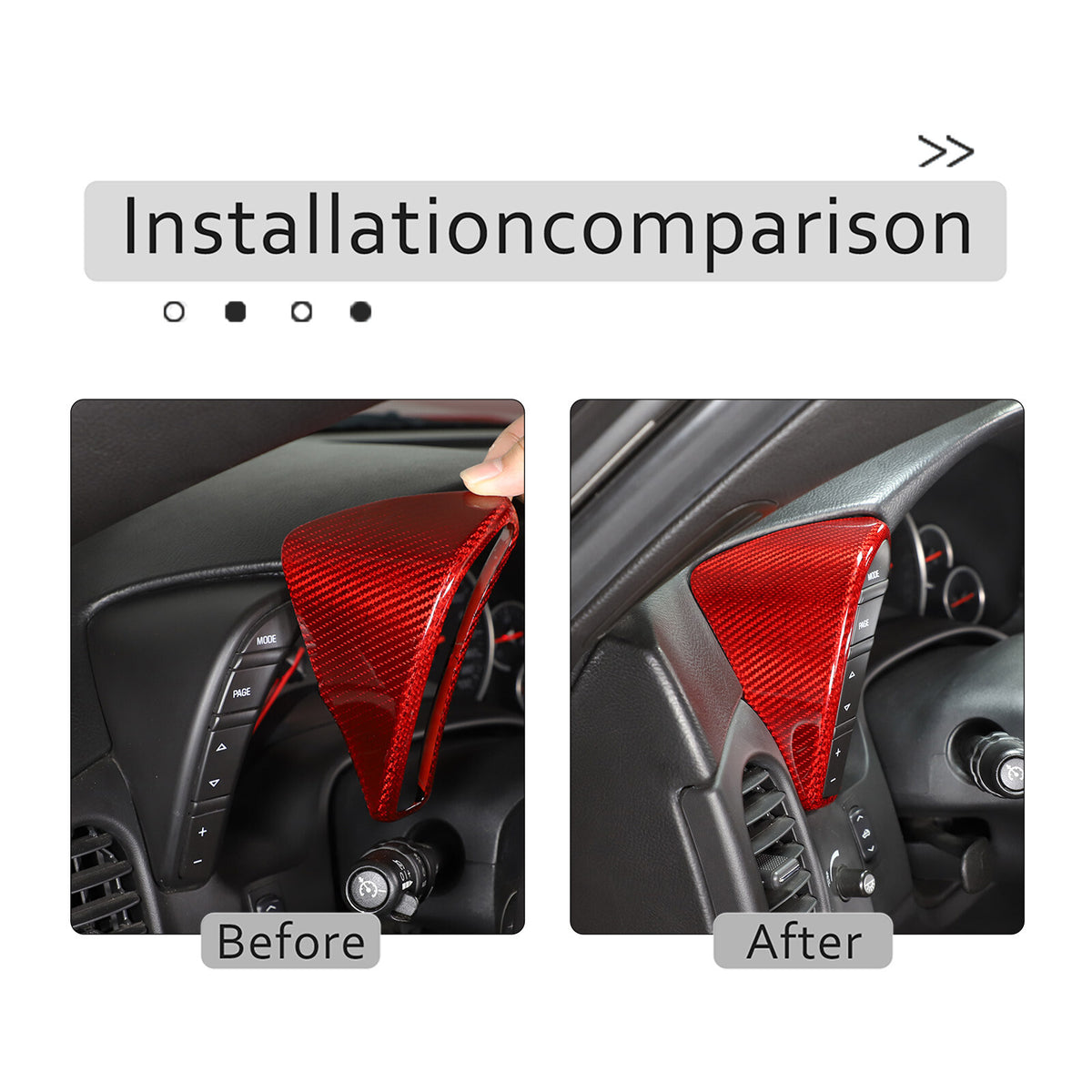 Red Carbon Fiber Dashboard Speedometer Side Cover Trim For Corvette C6 2005-13 6