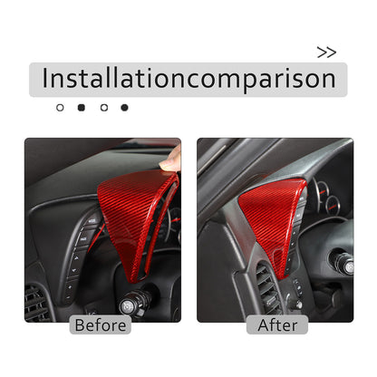 Red Carbon Fiber Dashboard Speedometer Side Cover Trim For Corvette C6 2005-13 6