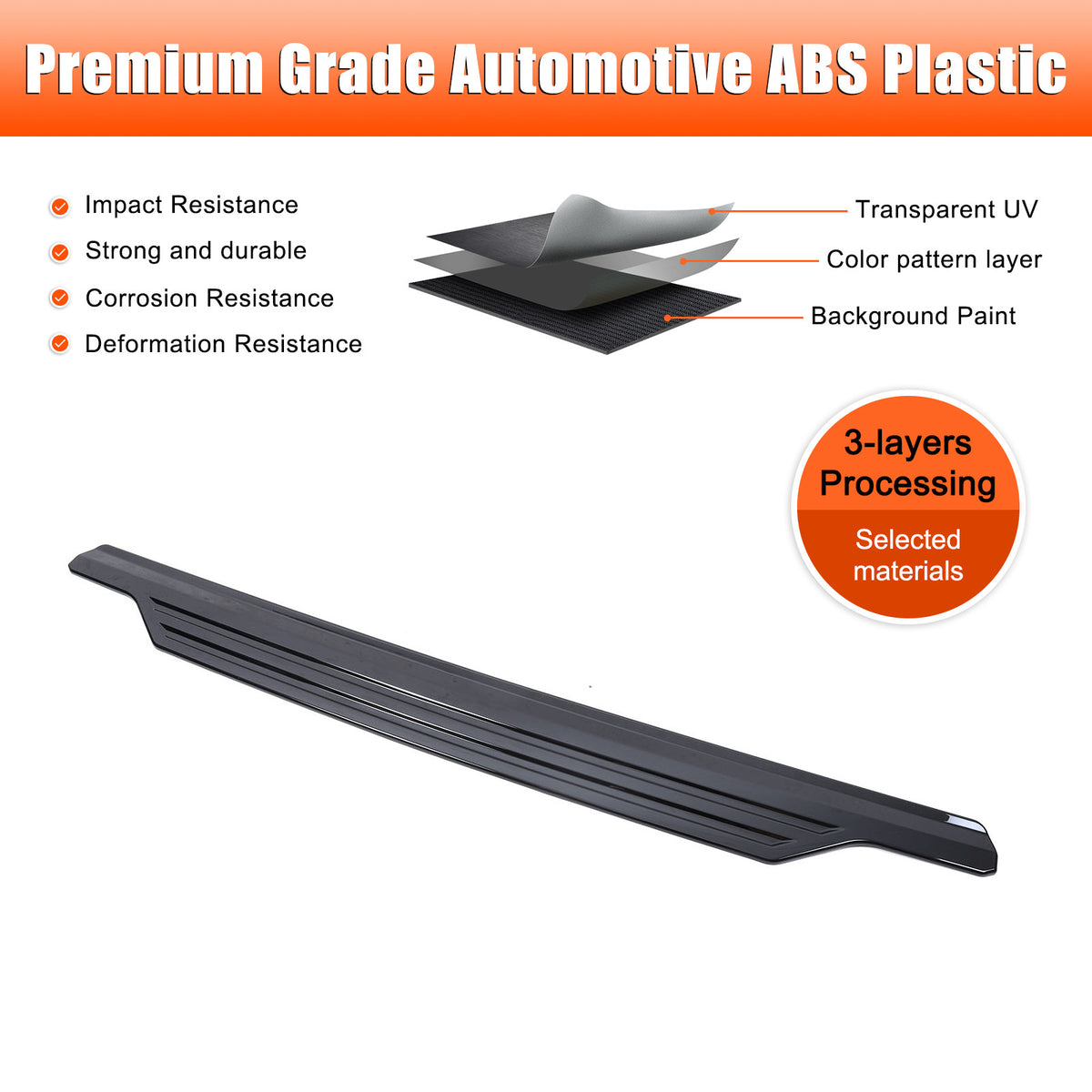 Glossy Black Molding Tailgate Liftgate Trim For Toyota Land Cruise LC250 24+ US 13