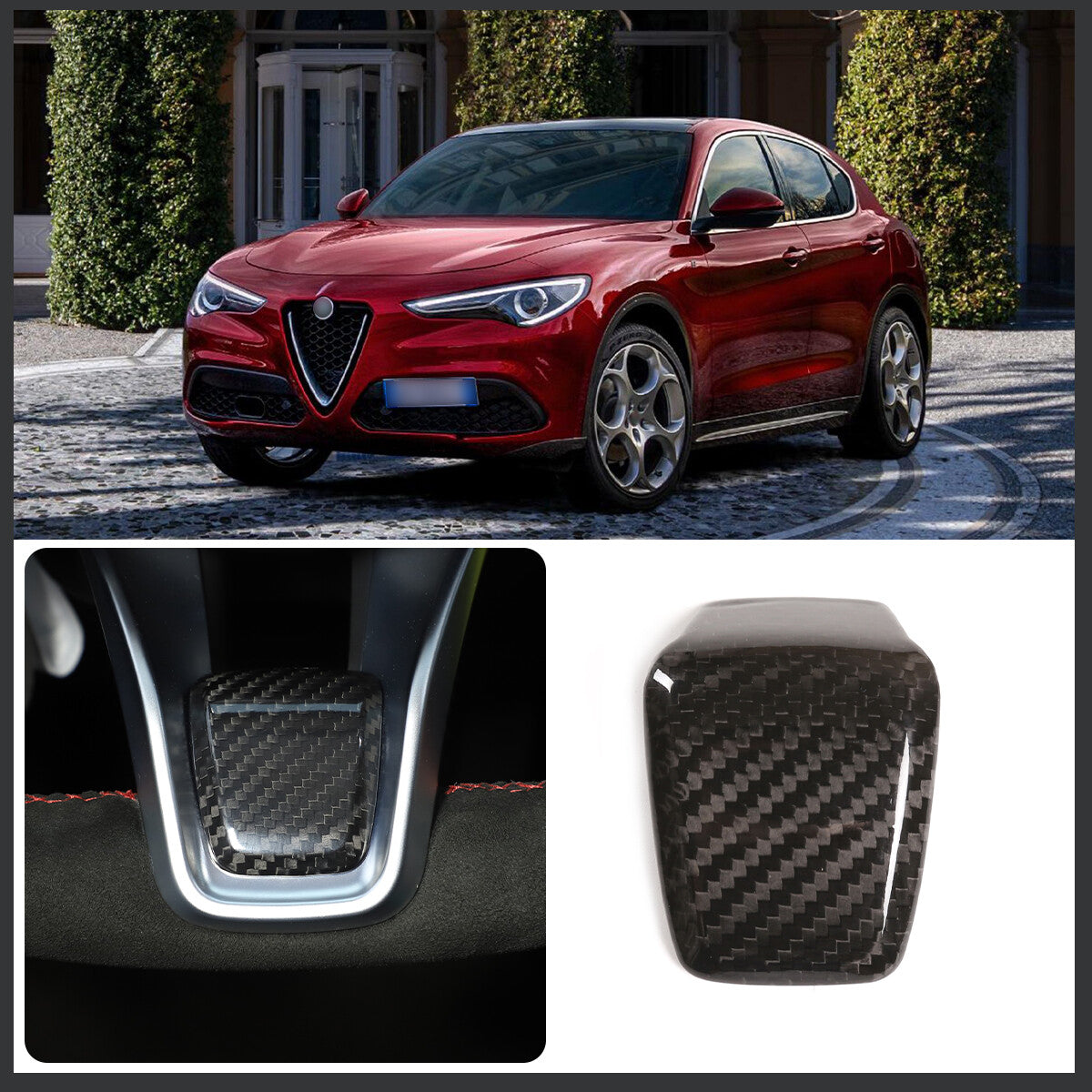 Real Dry Carbon Fiber Interior Center Console trim Kit For Alfa Romeo Tonale 23+ - Variants 11-12 3