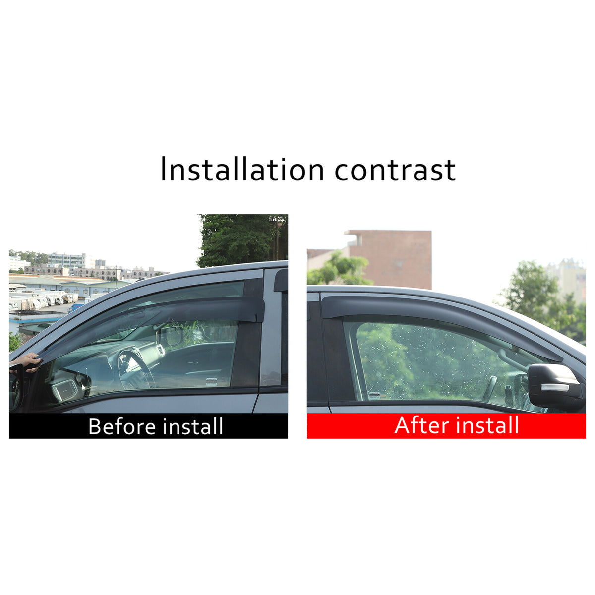 Black Window Rain Guards Visor Rain Guard Wind Deflectors For Nissan Titan 16-23 12
