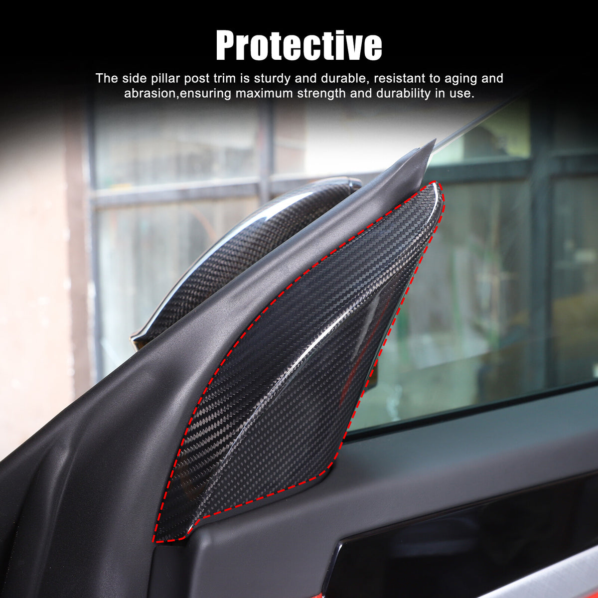 Matte Real Carbon Fiber Inner A-pillar Cover Trim For Lamborghini URUS 2018-2023 14