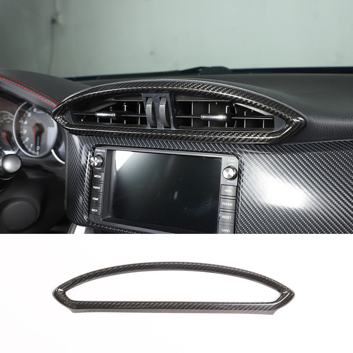 Carbon fiber Central Console Air Outlet Vent Cover Trim For Toyota 86/Subaru BRZ 6