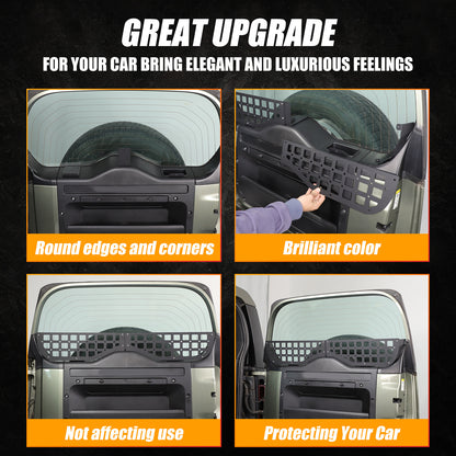 Alloy Tailgate Window Storage Fence Molle Panel Rack For LR Defender L663 2020+ 6
