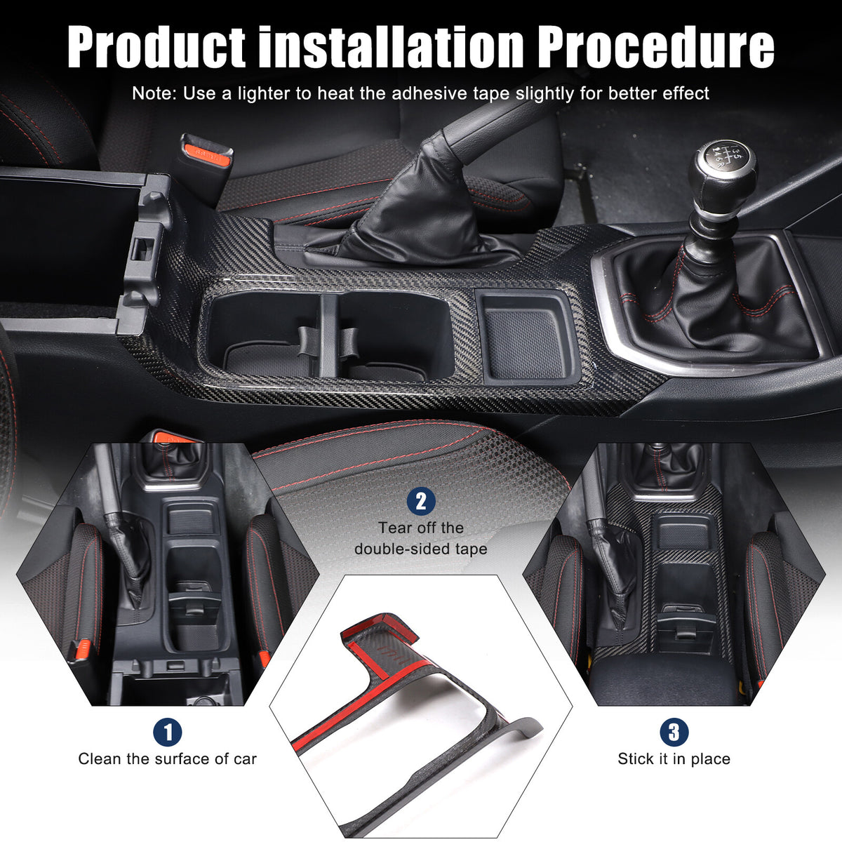 Real Carbon Fiber Console Gear Shift Panel For Subaru WRX STI VB S4 MT 2022 2024 12
