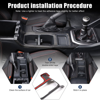 Real Carbon Fiber Console Gear Shift Panel For Subaru WRX STI VB S4 MT 2022 2024 12