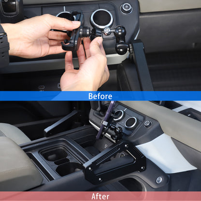 Black Alloy Center Door Pull Handle Panel Cover trim For LR Defender 2020-24 17