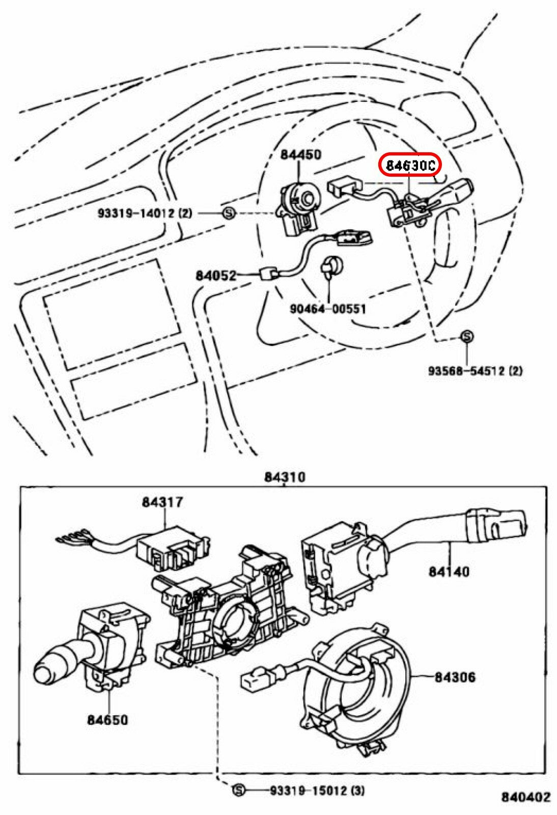 TOYOTA Genuine CRUISE CONTROL SPEED CONTROL MAIN SWITCH 84630-30160 OEM 3