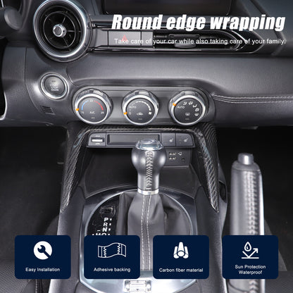Real Carbon Fiber Front Center Console Trim Cover For Mazda MX-5 Miata 2016-2025 11