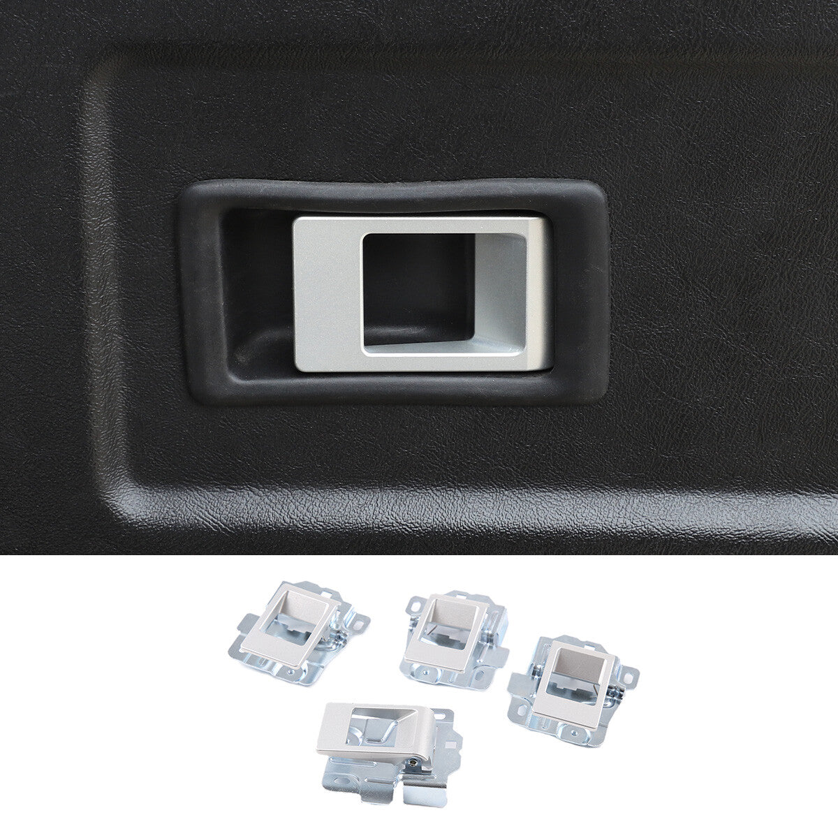 For Land Rover Defender 4Dr 2004-18 Alloy Silver Replace Door Handle trim 1
