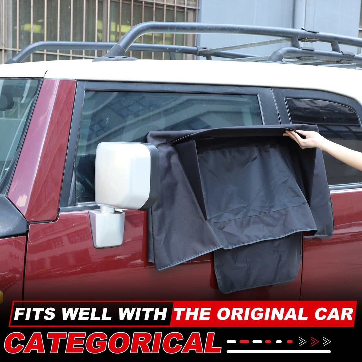 Front Door Window Sun Shade Cover For Toyota FJ Cruiser 2007-2021 8