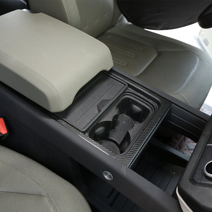 Real Carbon Fiber For LR Defender 110 90 20-24 Cup Holder Panel Frame Trim Cover 14