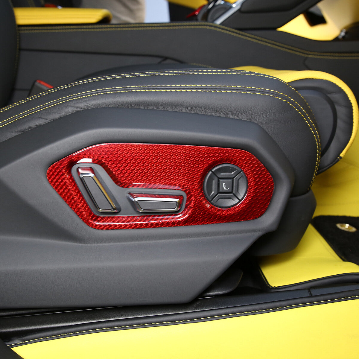 Red Carbon Fiber Seat Adjustment Button Switch Trim For Lamborghini URUS 18-23 5