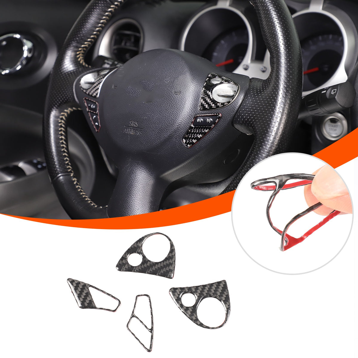 Soft Carbon Fiber Interior Center Console trim Sticker For Nissan Juke 2011-2019 80